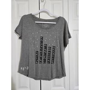 Two blind brothers large women's gray tshirt